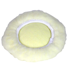 round 9 1/2-inch white car wash bonnet