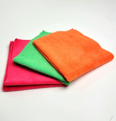 Microfiber Edgeless Cloth Orenge Green Red Folded